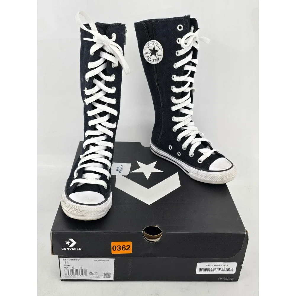 Converse Chuck Taylor All Star XX-Hi Youth 11 Black Knee High Sneakers -VG